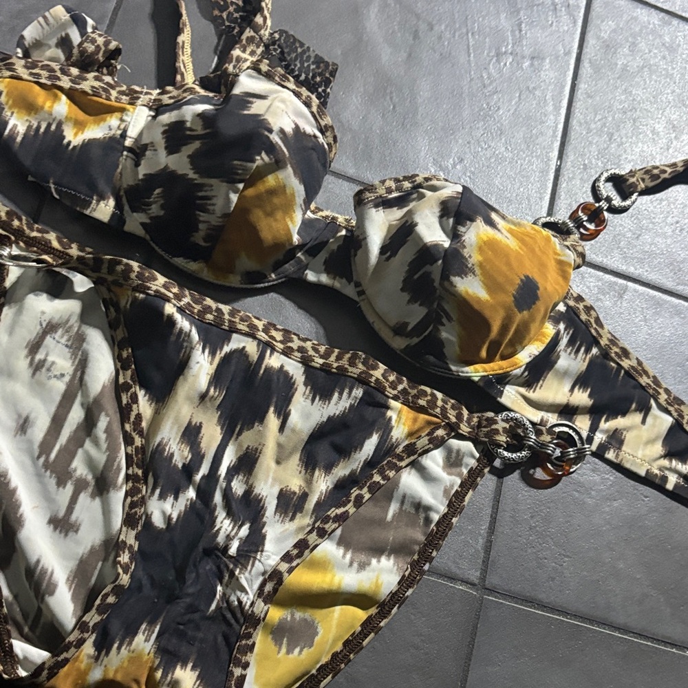 Aubade Black and Yellow Patterned Bikini